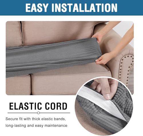 H.VERSAILTEX Super Stretch Individual Seat Cushion Covers Sofa Covers Couch Cushion Cover Slipcover Sets Thick Jacquard Te...