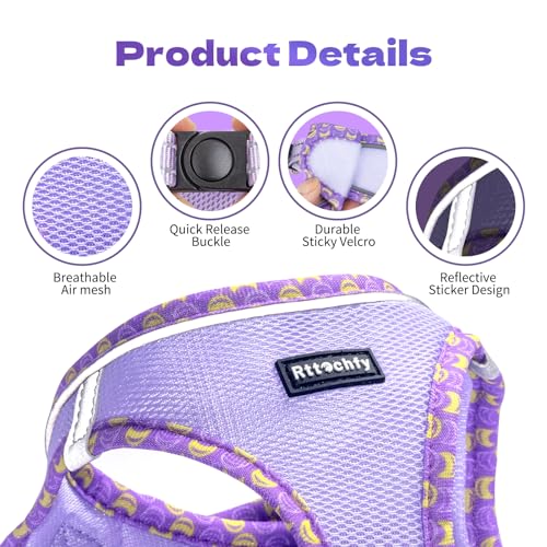 Rttochfy Cat Harness and Leash Set, Escape Proof Kitten Harness, Soft and Breathable Vest with Reflective Strip, Easy to W...