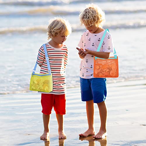 Tagitary Beach Toy Mesh Beach Bag Kids Shell Collecting Bag Beach Sand Toy Totes for Holding Shells Beach Toys Sand Toys S...