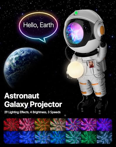 Rossetta Astronaut Galaxy Projector, Star Projector for Bedroom, LED Night Light for Kids Room with Timer and Remote, Gift...