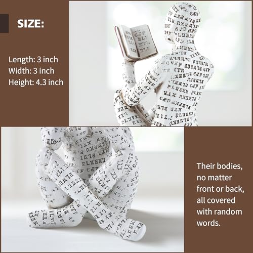 GRAPMKTG Home Decor Pulp Reading Women Thinker Statue Aesthetic Sculpture Room Decor Modern Abstract Decoration on Shelf T...