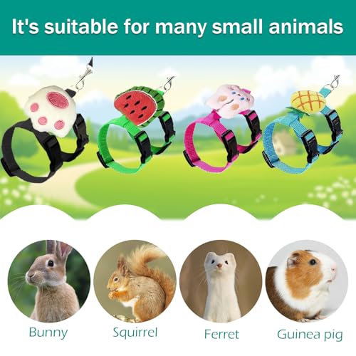 4-Pack Adjustable Bunny Harness & Leash Set - Secure Vest-Style with Bow Tie for Rabbits, Kittens, Puppies & Small Pets