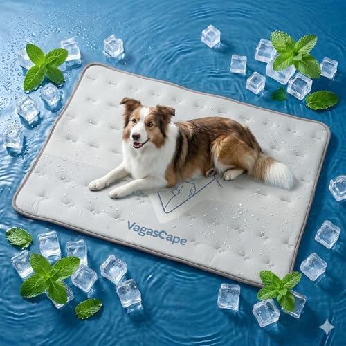 Vagascape Dog Cooling Mat 3.0 Double-Sided Usable, Thick Durable Pet Cooling Mat for Extra Large Pet, 35" x 23" Washable C...