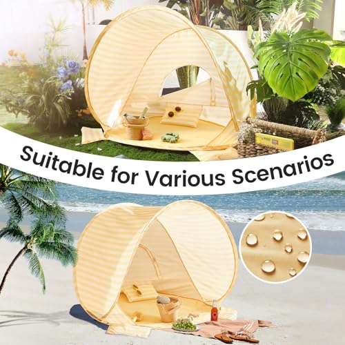 Tiny Land Baby Beach Tent – Pop Up Baby Tent with UV Protection, Portable Baby Beach Essentials, 35.4"x27.6"x31.5" Sun She...