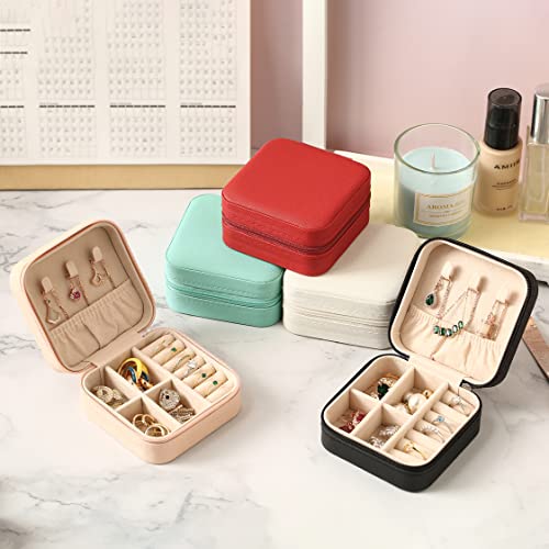 ZPROW Travel Jewelry Case, Mini Portable Jewelry Travel Boxes, Small Jewelry Organizer for Rings, Earrings, Pendants, Watc...