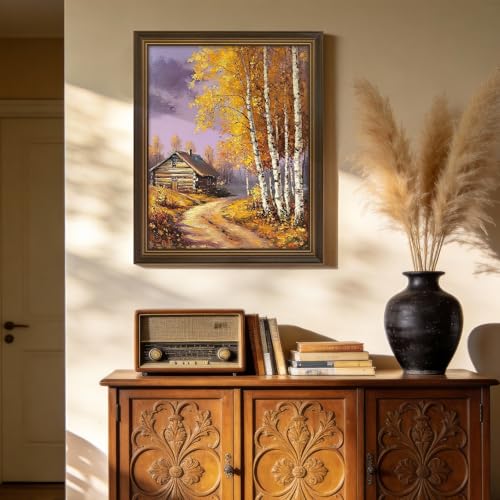 Golden State Art 16x20 Picture Frame Brown Gold Trim - Solid Wood Frame With Tempered Glass - Fits 16x20 without & 11x14 I...