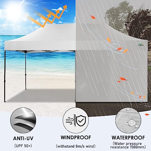 COBIZI 10x20 Heavy Duty Pop up Canopy Tent with 6 sidewalls Easy Up Commercial Outdoor Wedding Party Tents for Parties All...