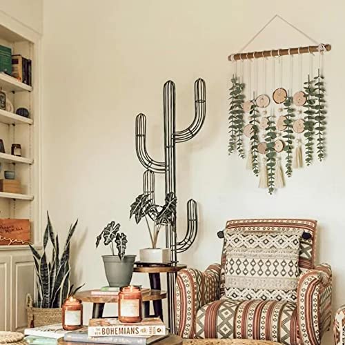 Artificial Eucalyptus Wall Decor Fake Greenery Leaves Stems Wall Hanging Plants on 16.5 inch Wooden Stick Boho Rustic Farm...