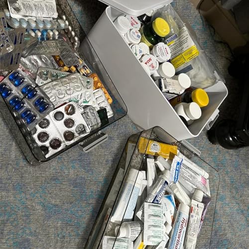 funest 4- Tier Medicine Storage Box Organizer Portable First Aid kit Box Sewing, Art, Craft with Handle, Multipurpose Medi...