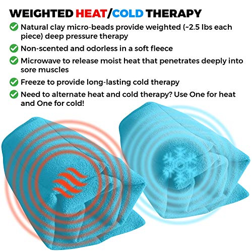 Microwavable Heating Pads Set of 2 Natural Moist Heat Pad for Back Pain, Neck and Shoulders, Nerve, Cramps, Lower Lumbar R...