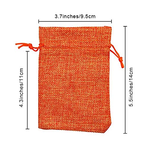 SumDirect Small Burlap Gift Bags 20 Pcs Mixed Color Jewelry Pouches with Drawstring Reusable Linen Gift Bags for Wedding, ...