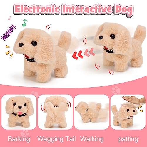 G.C 13Pcs Dog Toys for Kids Girls, Walking Barking Electronic Interactive Stuffed Dog Plush with Carrier & Accessories Toy...