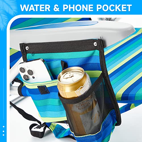 Canpsky 2 Pack Lightweight Portable Camping Beach Chair for Adults, Outdoor Lay Flat Folding Beach Chairs with 5 Position...