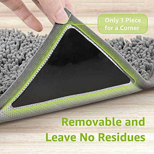 Rabenda 12 Pcs Rug Tape, Non Slip Rug Pads Grippers for Hardwood Floors and Tiles, Reusable Carpet Tape for Area Rugs, Dou...