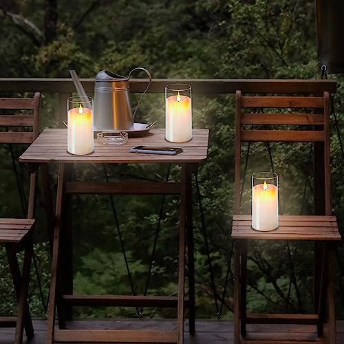 NICEME Flickering Flameless Candles with Remote Control Timer Unbreakable Acrylic Battery Operated LED Candles with Flicke...