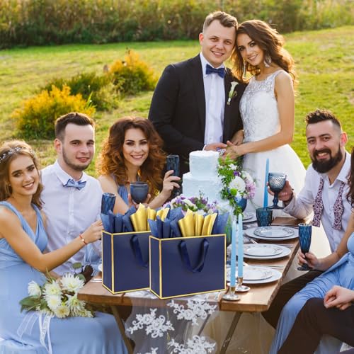Addblu 12 Pack Large Gift Bags with Handles - Includes 36 Tissue Papers, 11.8x10x4 Inches for Thank You, Wedding, Bridesma...