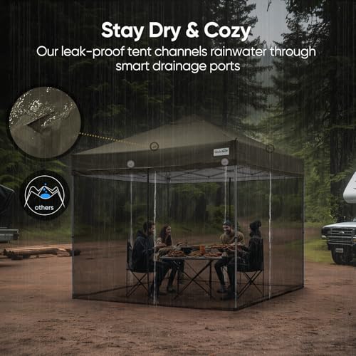 Quictent 10x10 Pop Up Screened Canopy Tent, Instant Setup for 1 Person with Netting, Portable & Compact, Waterproof & UV P...