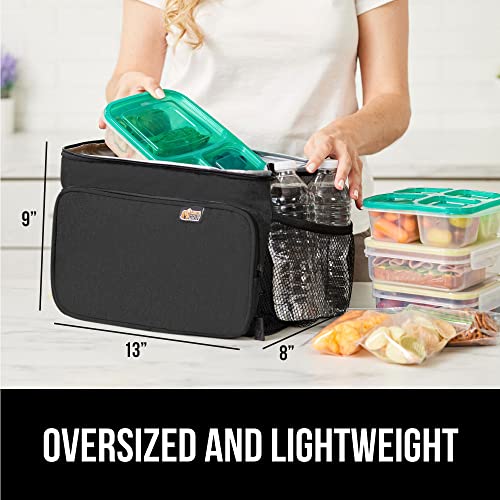 GORILLA GRIP Insulated Lunch Box Bag for Women Men,15L, Leakproof XL Reusable Soft Cooler Bags, Multiple Compartments, Mes...