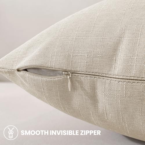 SYSLOON Decorative Throw Pillow Covers 20x20 Inch Set of 2, Soft Cozy Faux Linen Boho Pillow Covers,Cushion Cover Cozy Far...