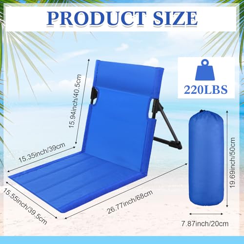 Karenhi 4 Pcs Foldable Poolside Chairs Portable Beach Chair Folding Seat for Edge of Pool Provide Back Support with Carry ...