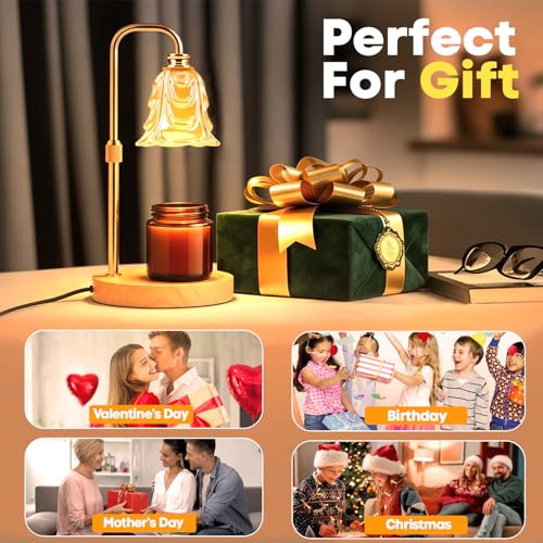 EPIMA Candle Warmer Lamp with Timer and Dimmer, Electric Wax Warmers for Scented Candles with 5 Brightness Settings, Anti-...