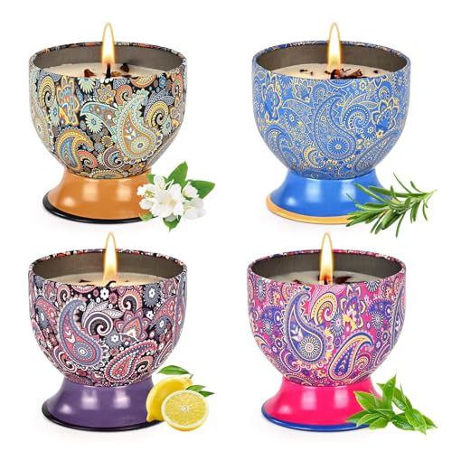 Scented Candles Gift Set of 4, Aromatherapy Candle,Natural Soy Wax Candles,Candle Gift for Women, Non-Toxic Candles for Me...