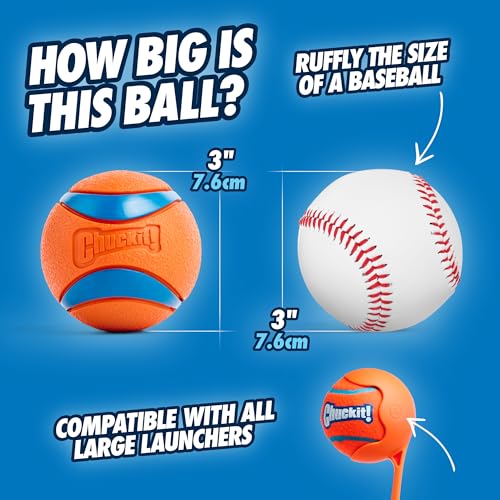Chuckit! Ultra Ball Dog Toy - Size Large - For Dogs 60-100 lbs - Made from Durable Rubber - Super Bouncy - Floats in Water...