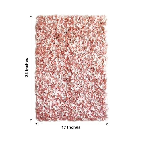 Efavormart 4 PCS Blush Silk Hydrangea Flower Mat Wall Wedding Event Decor for DIY Centerpieces Arrangements Party Home Dec...