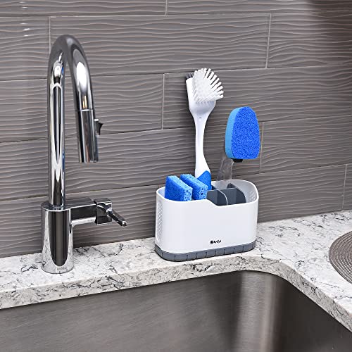 OMAIA Sink Caddy - Sink Organizer for Home, Kitchen, Wash Basin - Holder with Removable Dividers for Sponge, Brush, Toothb...