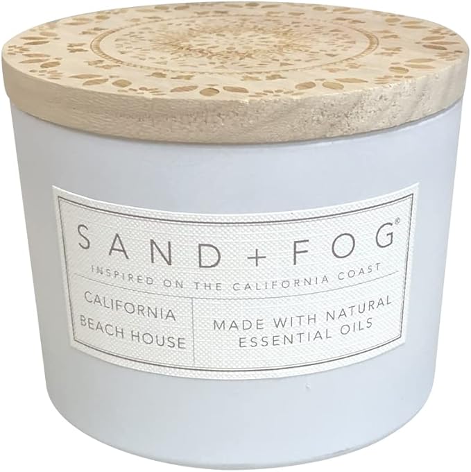 Sand + Fog Scented Candle - California Beach House – Additional Scents and Sizes – 100% Cotton Lead-Free Wick - Luxury Air...