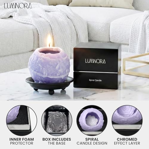 LUMINORA Spiral Scented Candle for Women & Men | Hand-Crafted Decorative Soy Wax Candle | Decor Wick Flower | Unique Twist...