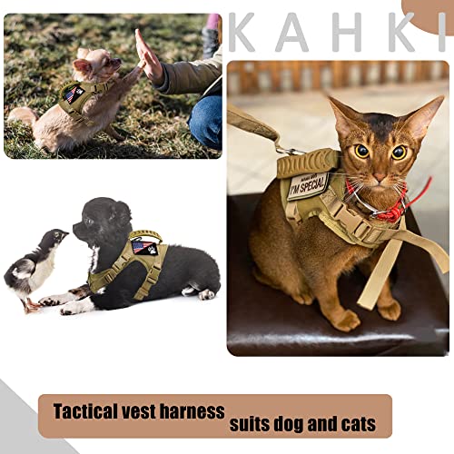 Tactical Dog Harness with Leash Tactical Puppy Vest with Rubber Handle K9 Military Adjustable Pet Harness for Outdoor Trai...