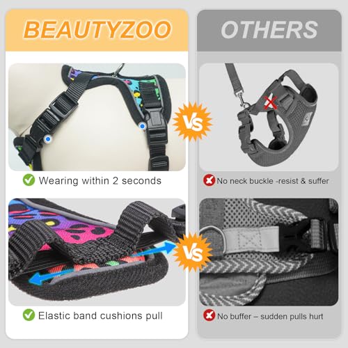 BEAUTYZOO Cat Harness and Leash for Walking, Escape Proof Soft Adjustable Vest Harnesses for Small Cats Kittens, Easy Cont...