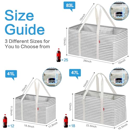 LHZK Standing Extra Large Utility Tote Bag with Metal Wire Frame and the Sides Rinforced, Extra Large Tote Bag with Handl...