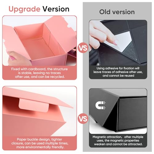 YEEHONG Pink Gift Box for Presents, 9.8x5.9x3.4'' Small Gift Boxes with Lids, Bridesmaid Gifts Boxes, Cute Box, Birthday G...