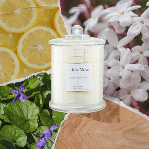 LA JOLIE MUSE Jasmine Candle, Mothers Day Gifts Candles for Women with Gift Box, Scented Candles for Home Scented, Luxury ...