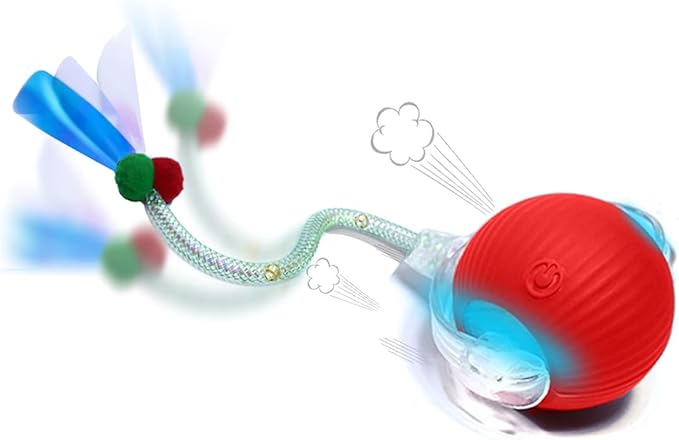 GlowPounce Interactive Rolling Ball Toy for Indoor Cats & Small Dogs – Motion-Activated Smart Moving Ball with LED Lights...