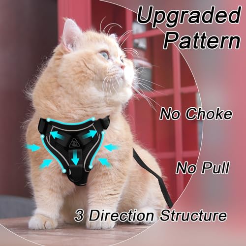 Skmeditec Cat Harness and Leash Set: Upgraded Escape Proof Vest with Lead for Large Cat Small Dog Puppy Walking, Soft Jack...