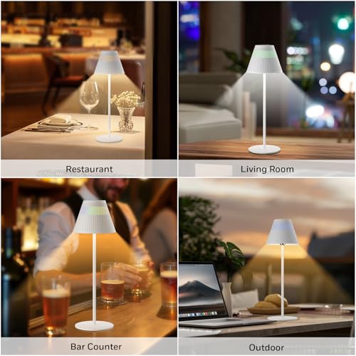 Honeywell M1 Cordless Small Table Lamp Rechargeable, 5200mAh Battery Operated LED Table Lamp, 4 Color 9RGB Stepless Dimmab...