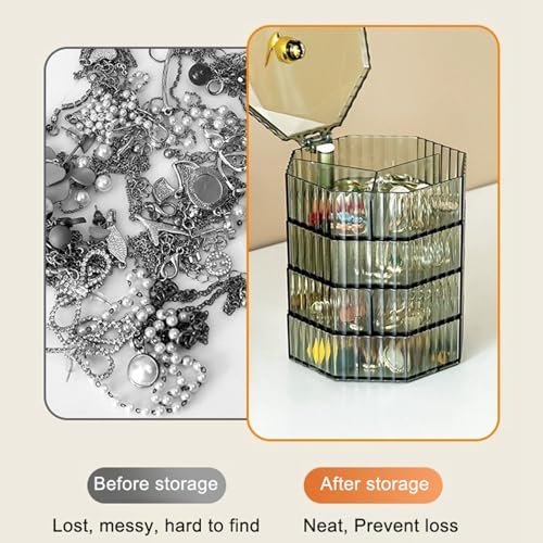 Lifeuping Jewelry Organizer with Handle, 4-Layer Acrylic Jewelry Box, Clear Jewelry Boxes for Women Girls, Make up Earring...