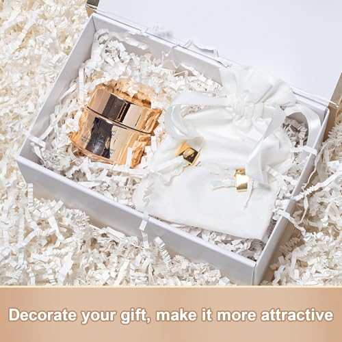 Wowxyz 1 LB Crinkle Cut Paper Shred White Crinkle Shredded Paper for Gift Baskets - Gift Box Bag Filler - Confetti Stuffin...
