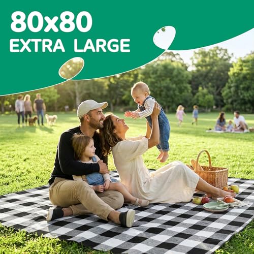 RYCHIC Waterproof Picnic Blanket Outdoor Camping Beach Mat Extra Large Foldable Car Essential Roadtrip Gadget Rv Accessori...