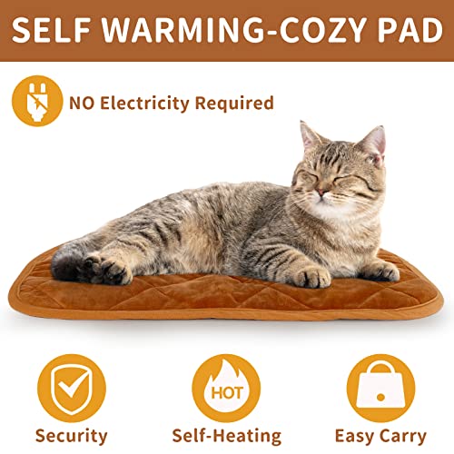 NAMOTEK Self-Warming Cat Bed Indoor/Outdoor Super Soft Self Heating Pet Mat Washable Thermal Pad for Cat & Dog 21x16 inch