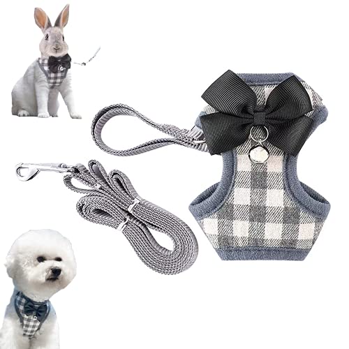 Cat Harness, Dog Harness and Leash Set, Bunny Rabbit Ferret Harness with Adjustable Buckle Comfort for Pet Kitten Small An...