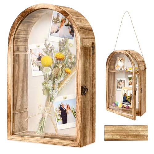 Dremisland Large Shadow Box Frame 10x16 Deep Shadow Boxes Display Case with Linen Back and Removable Shelves, Picture Fram...
