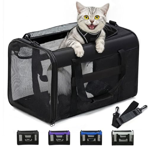 Conlun Cat Carrier Bag,Soft-Sided Pet Carriers for Dogs with 4-Sided Mesh,Airline Approved Cat Transport Carrier for Smal...