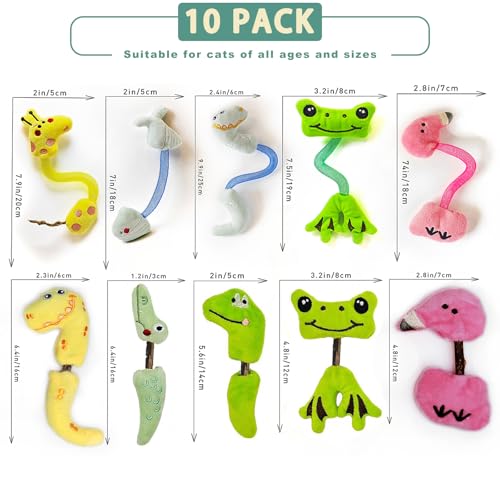 uyiixoxo Interactive Cat Toys Set, Silvervine Chew Sticks and Cat Spring Toy, Indoor Catnip Toys for Exercise and Dental C...