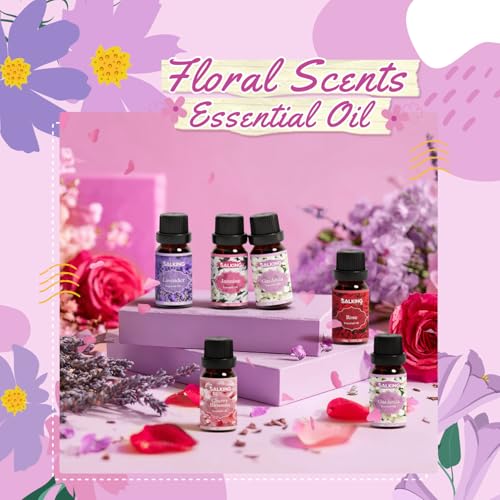 SALKING Floral Essential Oils Set, Premium Pure and Natural Essential Oils, Fragrance Oil Scented Oils for Oil Diffusers 6...