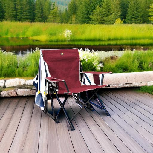 GCI Outdoor Kickback Rocker Camping Chair | Portable Folding Rocking Chair with Durable Armrests, Drink Holder & Relaxed L...