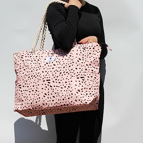 OVERSIZE BEACH BAG Large Tote Bag for Women Waterproof Sandproof with Dry Wet Compartment for Pool Gym Travel